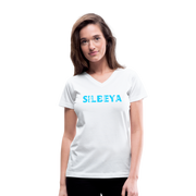 SILBEYA TRAILBLAZER | Women V-Neck Cotton T-Shirt White | TSWVNCTSWHTL5 - white