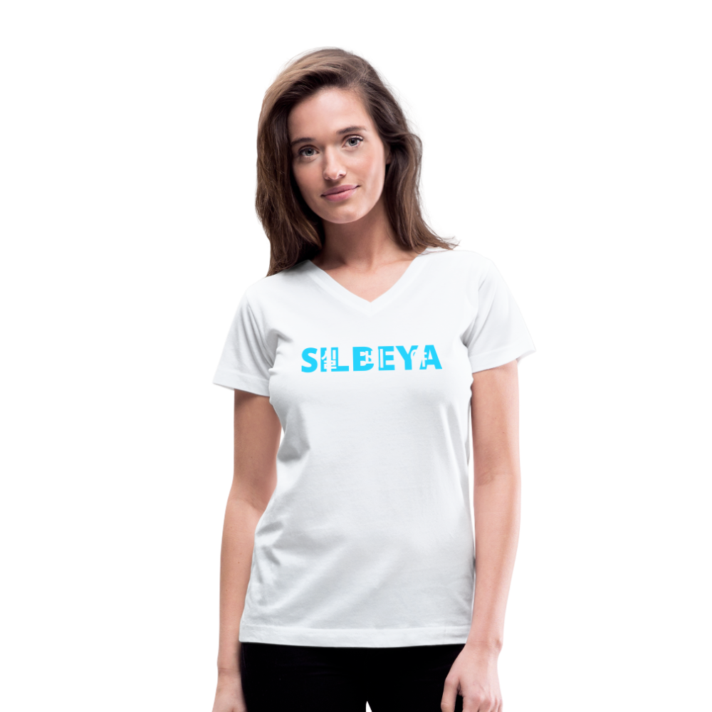 SILBEYA TRAILBLAZER | Women V-Neck Cotton T-Shirt White | TSWVNCTSWHTL5 - white