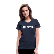 SILBEYA TRAILBLAZER | Women V-Neck Cotton T-Shirt Navy | TSWVNCTSNVYL2 - navy