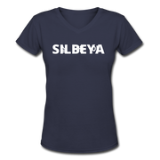 SILBEYA TRAILBLAZER | Women V-Neck Cotton T-Shirt Navy | TSWVNCTSNVYL2 - navy