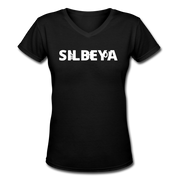 SILBEYA TRAILBLAZER | Women V-Neck Cotton T-Shirt Black | TSWVNCTSBLKL2 - black