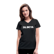 SILBEYA TRAILBLAZER | Women V-Neck Cotton T-Shirt Black | TSWVNCTSBLKL2 - black