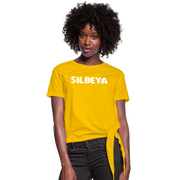 SILBEYA TRAILBLAZER | Women Knotted Cotton T-Shirt Yellow | TSWKCTSYLWL2 - sun yellow