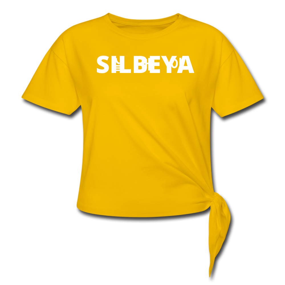 SILBEYA TRAILBLAZER | Women Knotted Cotton T-Shirt Yellow | TSWKCTSYLWL2 - sun yellow