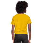 SILBEYA TRAILBLAZER | Women Knotted Cotton T-Shirt Yellow | TSWKCTSYLWL2 - sun yellow