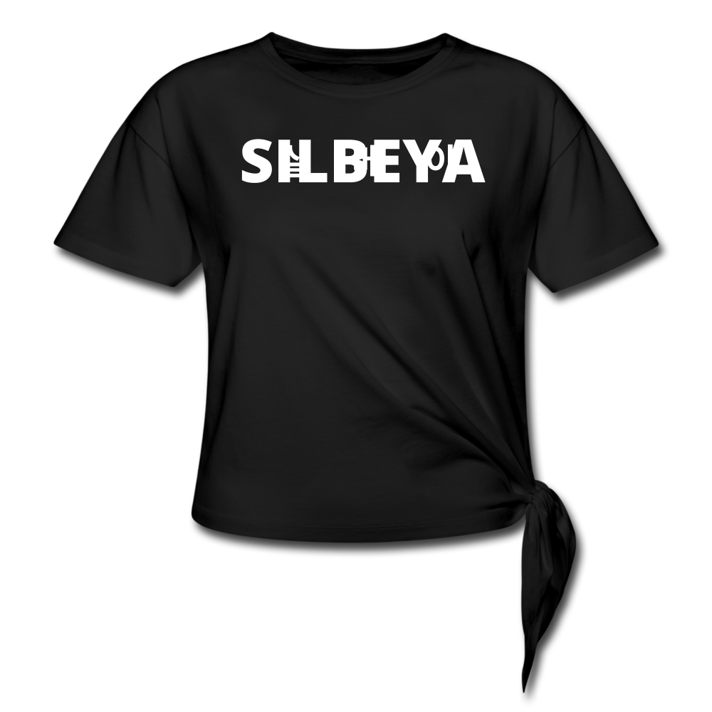 SILBEYA TRAILBLAZER | Women Knotted Cotton T-Shirt Black | TSWKCTSBLKL2 - black