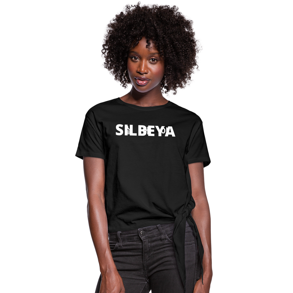 SILBEYA TRAILBLAZER | Women Knotted Cotton T-Shirt Black | TSWKCTSBLKL2 - black